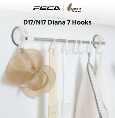 FECA D17 Diana 7 Hooks Stainless Steel Rod