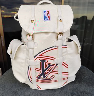 a backpacker with a backpacker bag on it