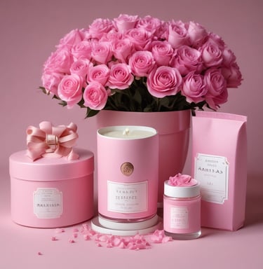 An assortment of scented candles in various shapes and sizes.