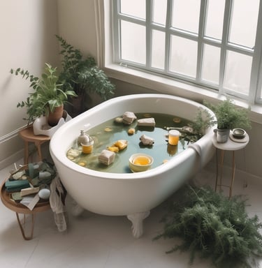 An inviting spa setting with natural elements and calming colors.