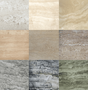 Travertine colors and shades