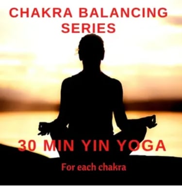 a person sitting in a yoga pose with the words chakraa balancing series