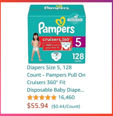 a box of diaper, Pampers baby diaper