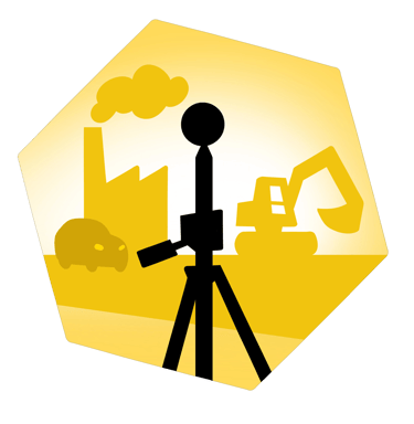 Logo de mesure acoustique pour le bruit des transports, de l'industrie et de chantier