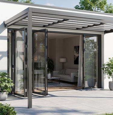 folding glass door for patio, home or business