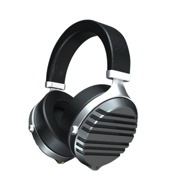 a pair of headphones with a black and silver headphones