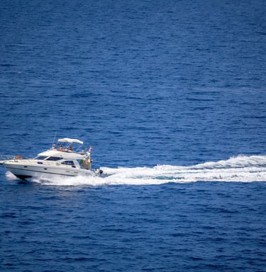 a boat with people in the water