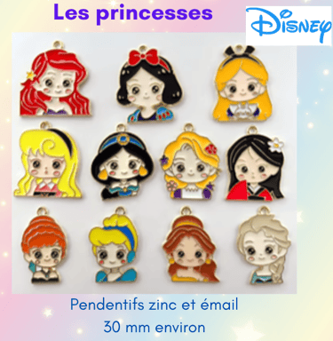 Breloques émail Disney pour commande Les Couleurs de Lo