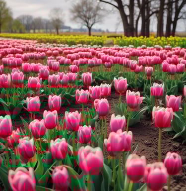 Spring with pink flowers