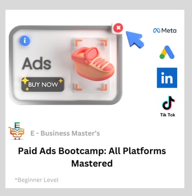 e business masters  trending course 2 paid ads bootcamp where within 1 month people do paid ads