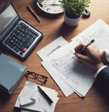 A tall apartment building with a brown and yellow facade stands against a clear blue sky. In front of the building, a large palm tree casts a shadow across the structure. The building has multiple balconies and windows, with a 'for sale' sign displayed on one of the balconies.