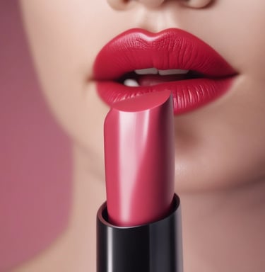 Close-up of a luxurious foundation bottle with a soft pink quartz background.