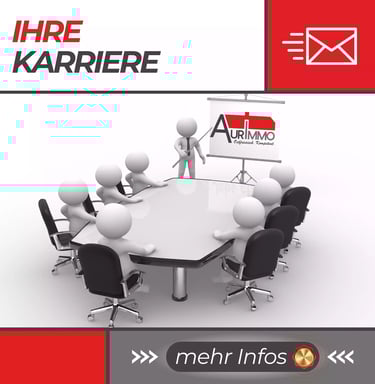 Ein Tisch an dem viele Weiße "Personen" sitzen und sich bei AurImmo bewerben.