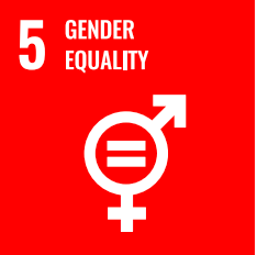 eine rote und weiße Grafik mit der Aufschrift "Gender Equality" Geschlechtergerechtigkeit