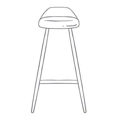 A high seated stool - representative of punctuality and respect.