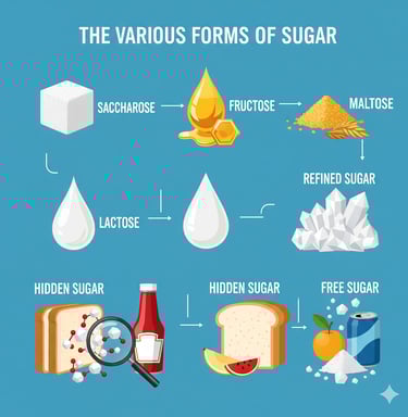 a variety of sugar sugar and sugar