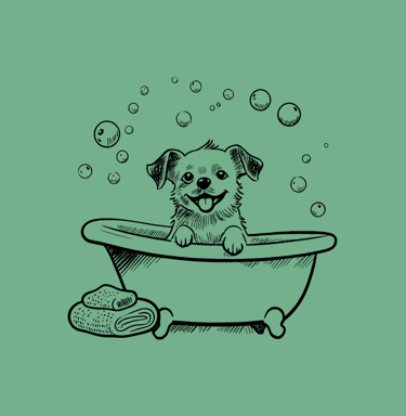Wash, brush, and dry service for dogs at EMG Dog Grooming Studio Amsterdam.