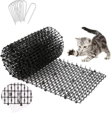 Cat Scat Mat, 78inch, Cat Deterrent Devices Spikes Mat Include 8 Garden Staples, for Garden