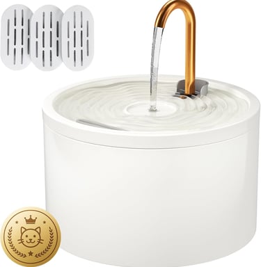 DOOOB Ceramic Cat Water Fountain, 2.1L/71oz Ceramic Cat Fountain, Automatic Ceramic Water Fountain