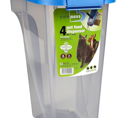 Van Ness 4-Pound Food Dispenser with Fresh-Tite Seal, White, Large (FD4), Clear
