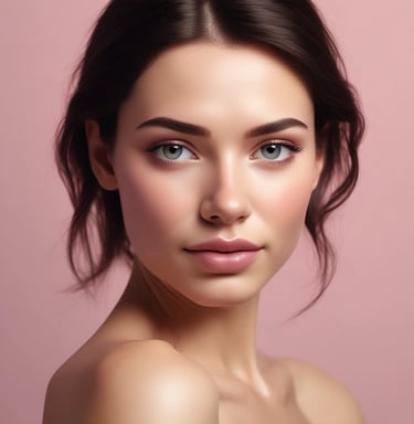 A sleek black and pink compact powder case with a soft brush on a minimalist background.