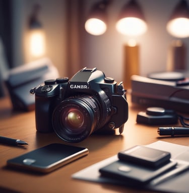 A minimalist mechanical keyboard with warm backlighting on a clean desk setup.