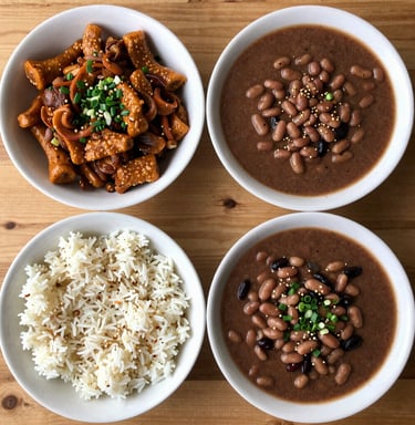 Close-up of perfectly cooked beans in a pot with steam rising.