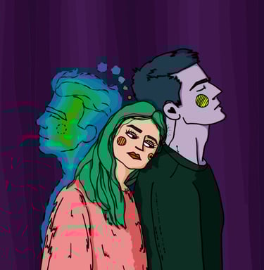 girl thinking about another man while with her boyfriend