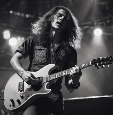 Open PDF document showing guitar lesson steps with minimalist design in beige and graphite colors