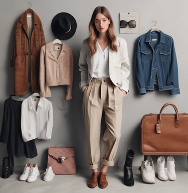 Stylish outfit ideas presented in a modern layout.