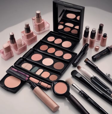 Brightly decorated party set with balloons in lilac, gold, and red hues