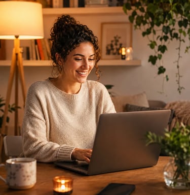 Iniciante trabalhando em casa gerando renda online