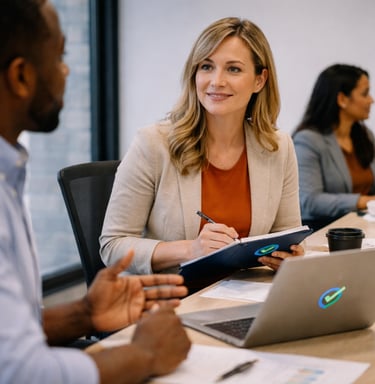 CheckConnect professional representing our client in a meeting