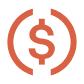 Orange USD Coin cryptocurrency logo icon representing the USDC stablecoin on a black background.