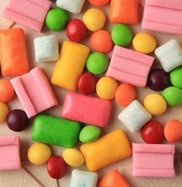 Variedad de chicles con y sin relleno