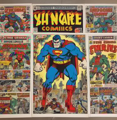 A close-up of rare comic editions with vibrant, detailed artwork on their covers.