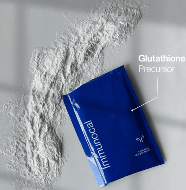 Open pouch of Immunocal on Judy MacDonald’s GLP-1 coaching website