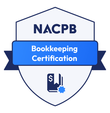 a bookkeeping certification badge from the nacpb