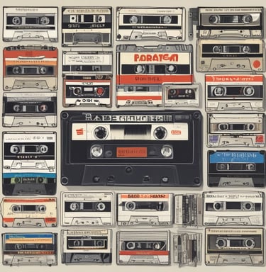 A musician winding an audio cassette tape with care.