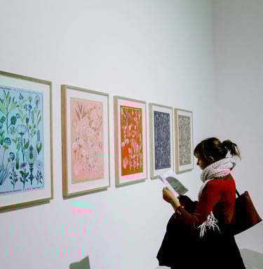 Modern art walls and visitors at EVO Space & Studio, Atlanta area