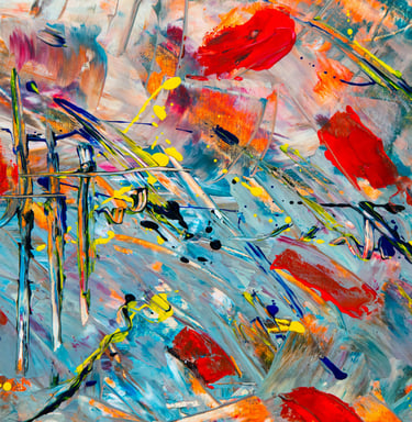 Colorful expressive artwork featured in EVO Gallery, Georgia