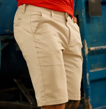 Bermuda Sarja Masculina de Brim Slim Bolso Embutido