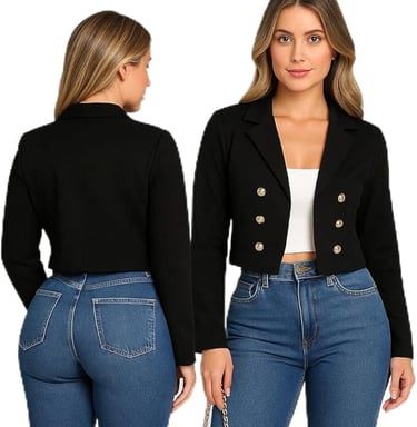 Blazer Feminino Casaquinho Cropped