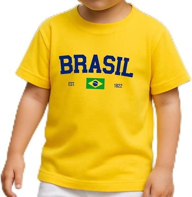 Camiseta Infantil Juvenil Unissex Em Algodão Brasil