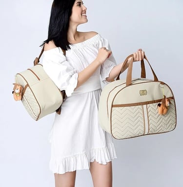 Kit Bolsa de Bebê 2 peças Mala Maternidade e Mochila de Passeio