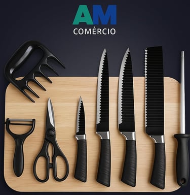 Kit Churrasco Premium 8 Peças – Conjunto Profissional
