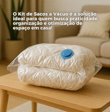 Kit Com 5 Sacos à Vácuo 50x60 cm com Bomba
