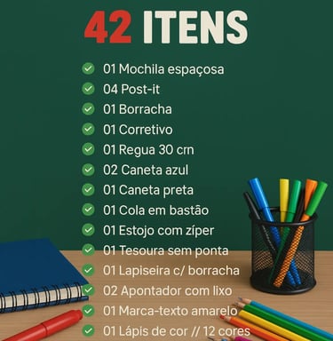 lit escolar com 42 peças