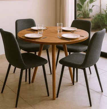 Mesa de jantar 4 lugares de cozinha ou sala redonda de 70cm ou 80cm