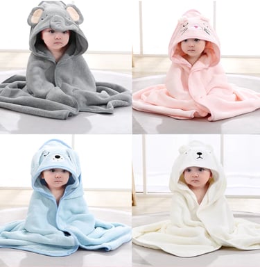 Toalha De Banho Bebê Capuz Roupão Infantil Recém Nascido